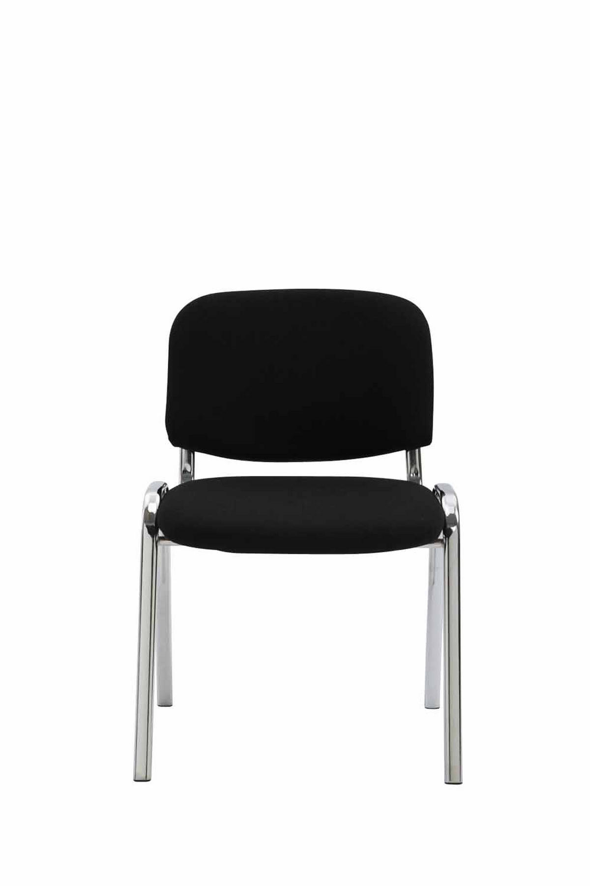 BESUCHERSTUHL Keen mit Stoffbezug, Gestell in Chromoptik / Bezug Schwarz - Chromfarben/Schwarz, Textil/Metall (53/83/53cm) - TPFLiving