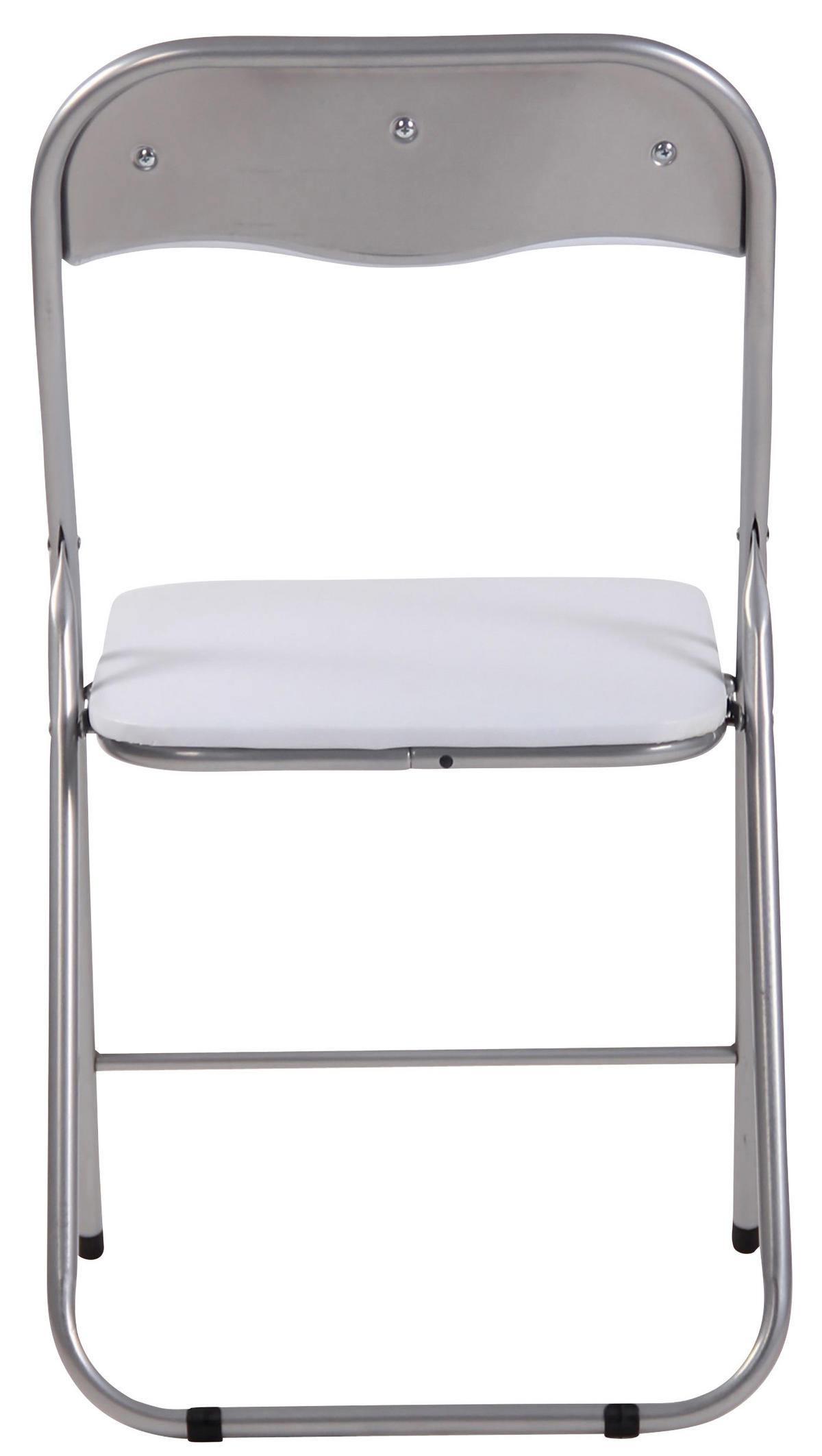 KLAPPSTUHL 2er Set Kunststoff weiß/silber - Silberfarben/Weiß, Kunststoff/Textil (45/78/45cm) - CLP