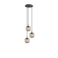 GALERIELEUCHTE Velo 3-flammig Klar Ø 20cm - Klar/Schwarz, Glas (20/20/20cm) - s.luce