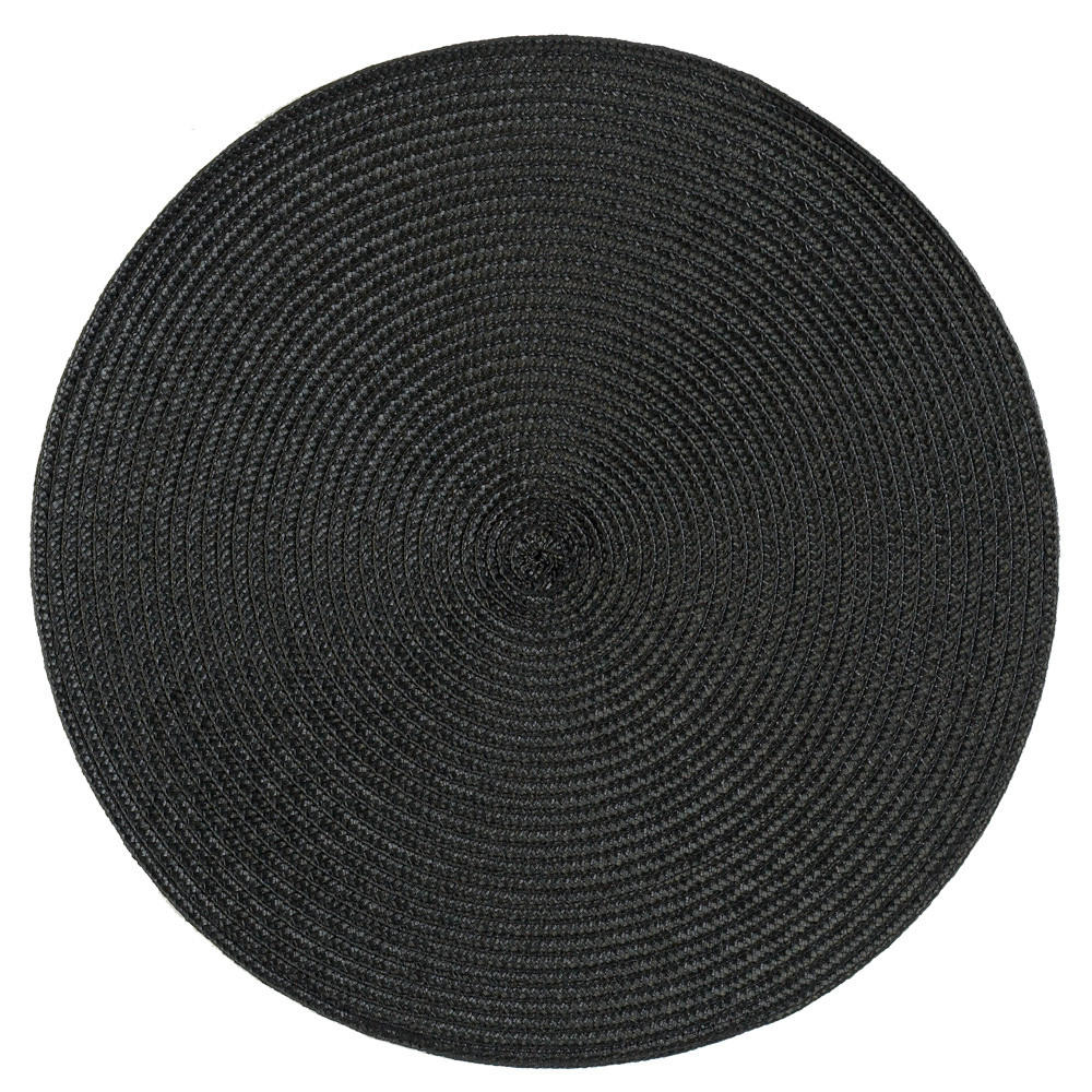 PLATZSET Polypro Schwarz rund ca. 35 cm Tischset - Schwarz, Kunststoff (35cm) - TiborTex