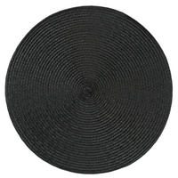 PLATZSET Polypro Schwarz rund ca. 35 cm Tischset - Schwarz, Kunststoff (35cm) - TiborTex