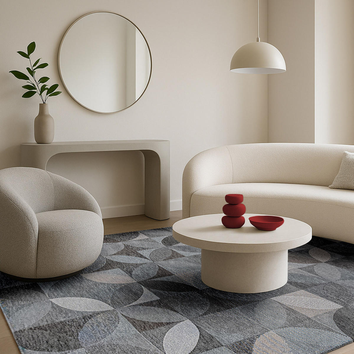 TEPPICH Rondo Rock Crystal 240/340 cm - Grau, Textil (240/340cm) - Lola&Moi