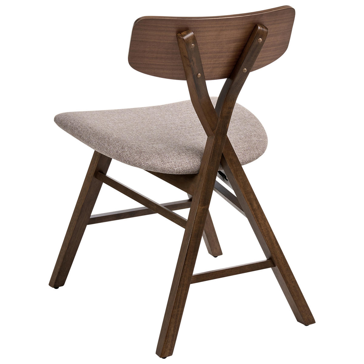 ESSZIMMERSTUHL 2er-Set Holz Braun/Taupe Leland - Taupe, Holz (52/78/57cm) - Beliani