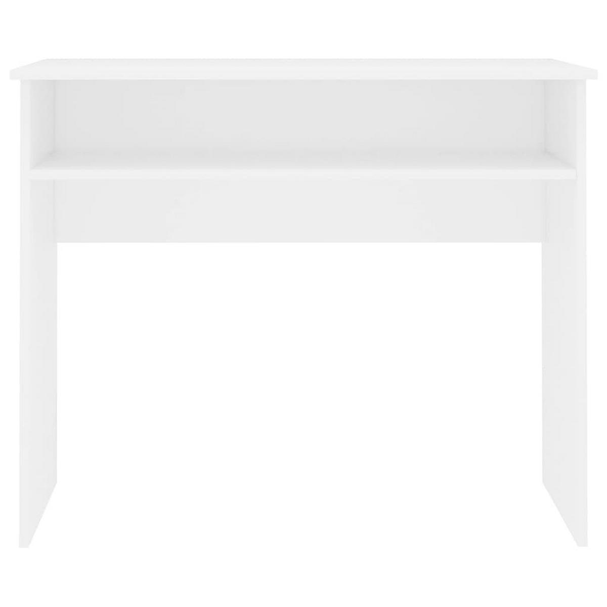 SCHREIBTISCH Modern mit 1 Ablagefach 90/50/74 cm aus Holzwerkstoff Weiß - Weiß, Holz (50/90/74cm) - vidaXL