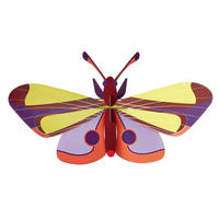 WANDDEKO Leuchtende Motte 35/6 cm - Gelb/Multicolor, Wellpappe (35/6/21cm) - KUNSTLOFT