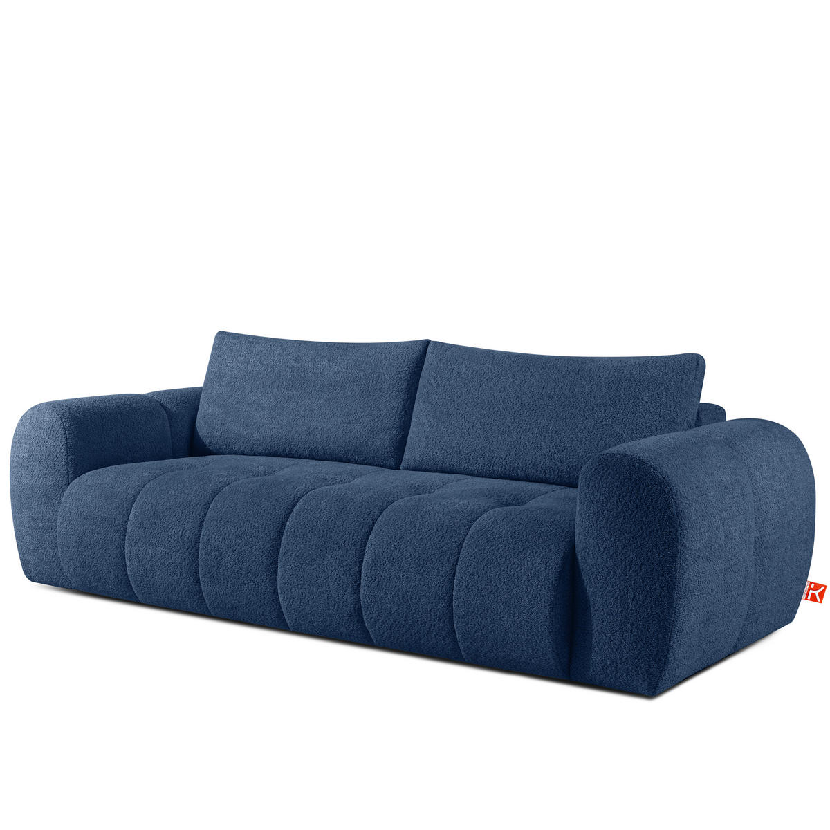 EINZELSOFA LIRA, Dunkelblau, Bouclé - Dunkelblau, Holz/Holzwerkstoff (256/84/112cm) - KONSIMO®