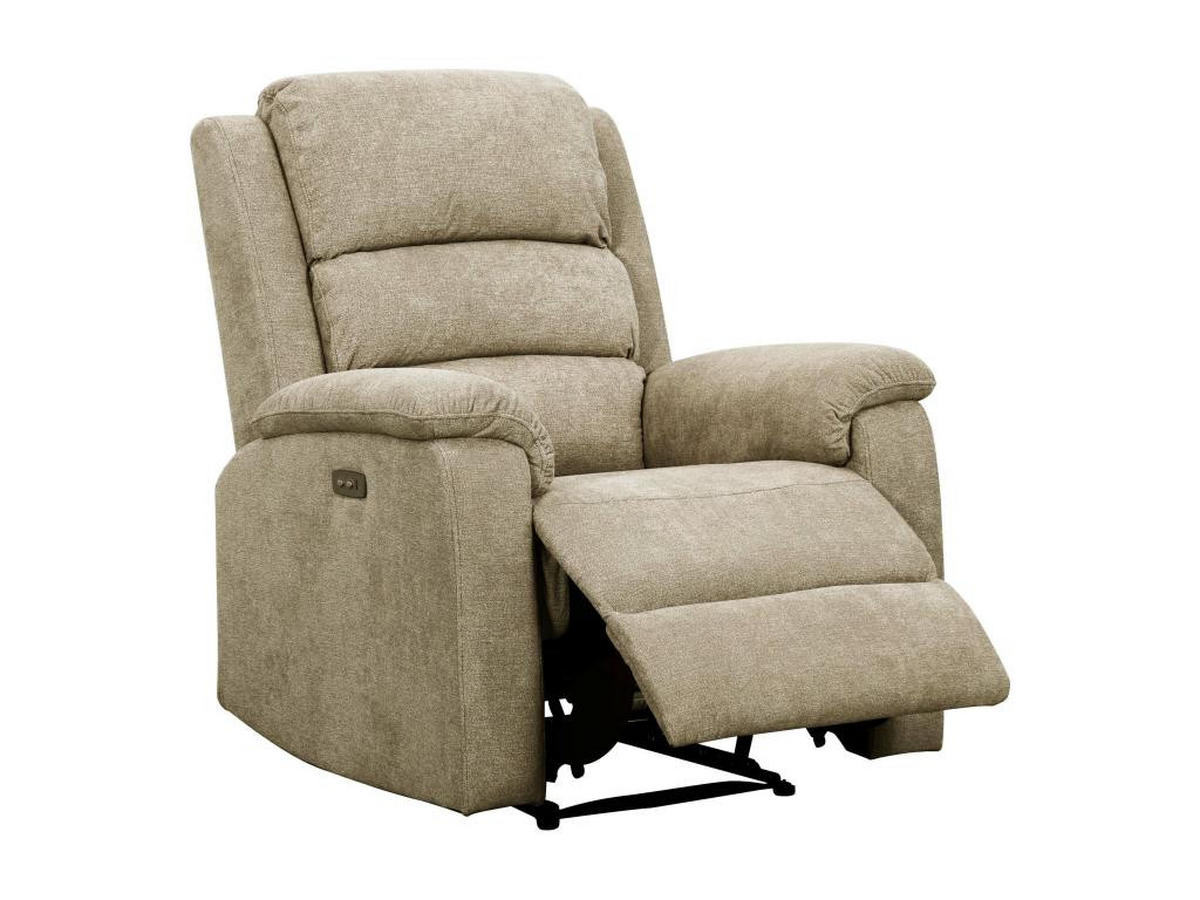 RELAXSESSEL elektrisch - Stoff - Taupe - NEVERS - Braun, Textil (95/103/86cm) - Vente-Unique