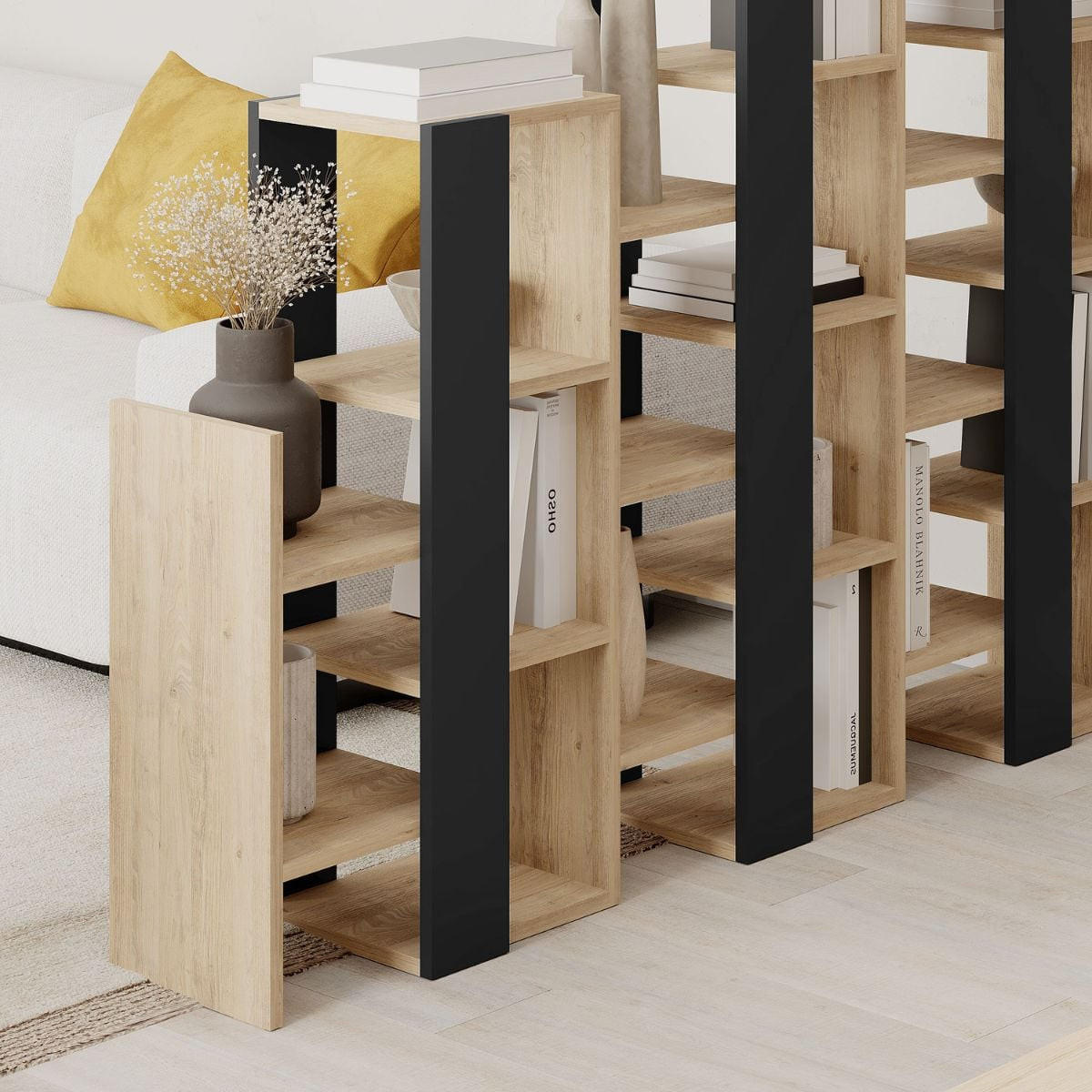 REGAL Trenner Anissa - H151 cm - Eiche Artisan/Grau, Holzwerkstoff (29/151/158cm) - Calicosy