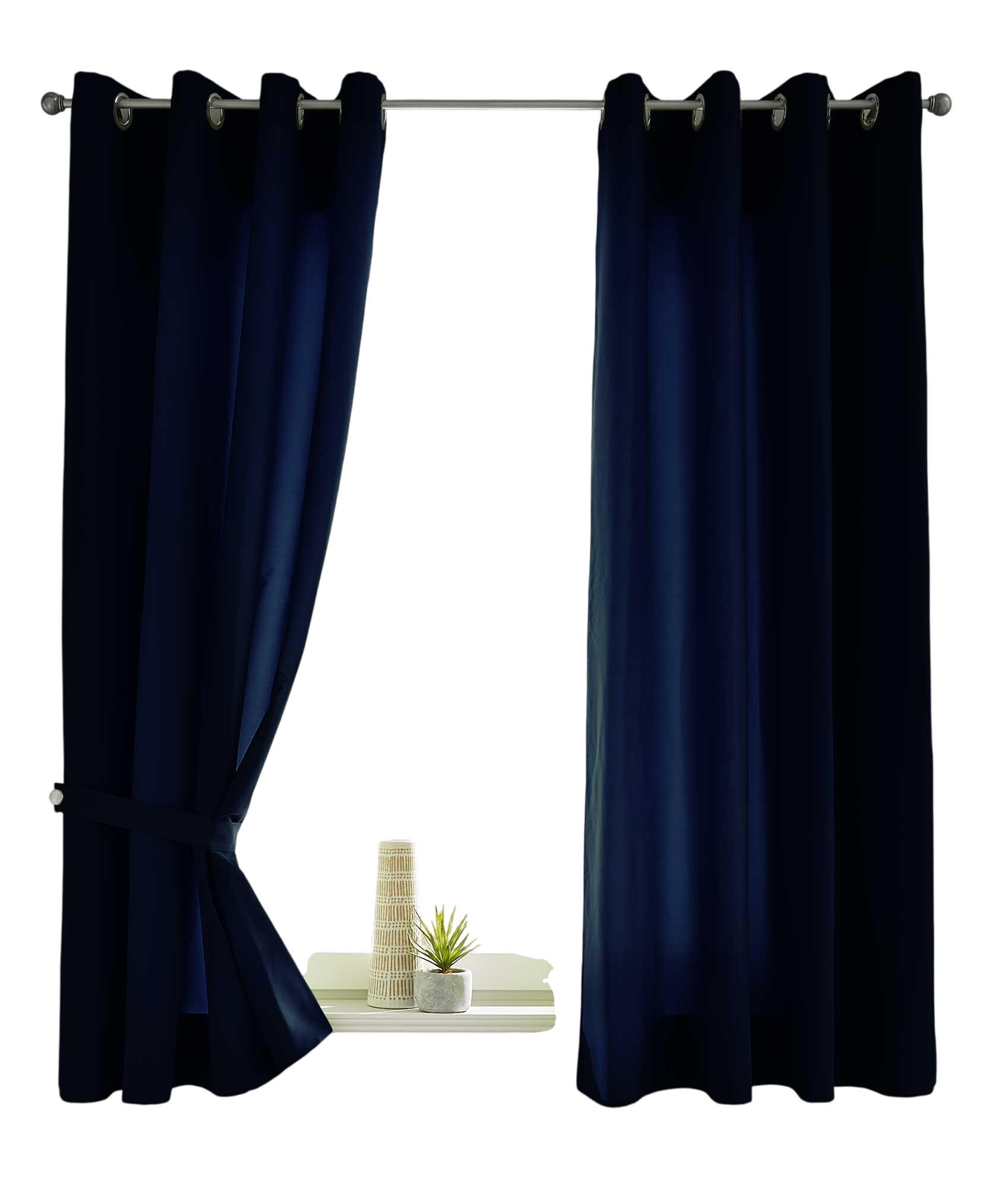 VORHANG 2ER SET BERLIN HxB 175x140cm Dunkelblau - Dunkelblau, Textil (140/175/175cm) - Gardinenbox