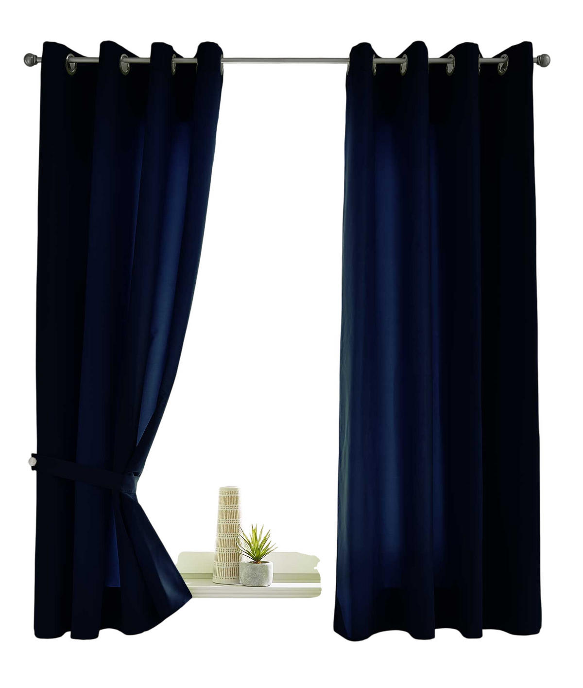 VORHANG 2ER SET BERLIN HxB 175x140cm Dunkelblau - Dunkelblau, Textil (140/175/175cm) - Gardinenbox
