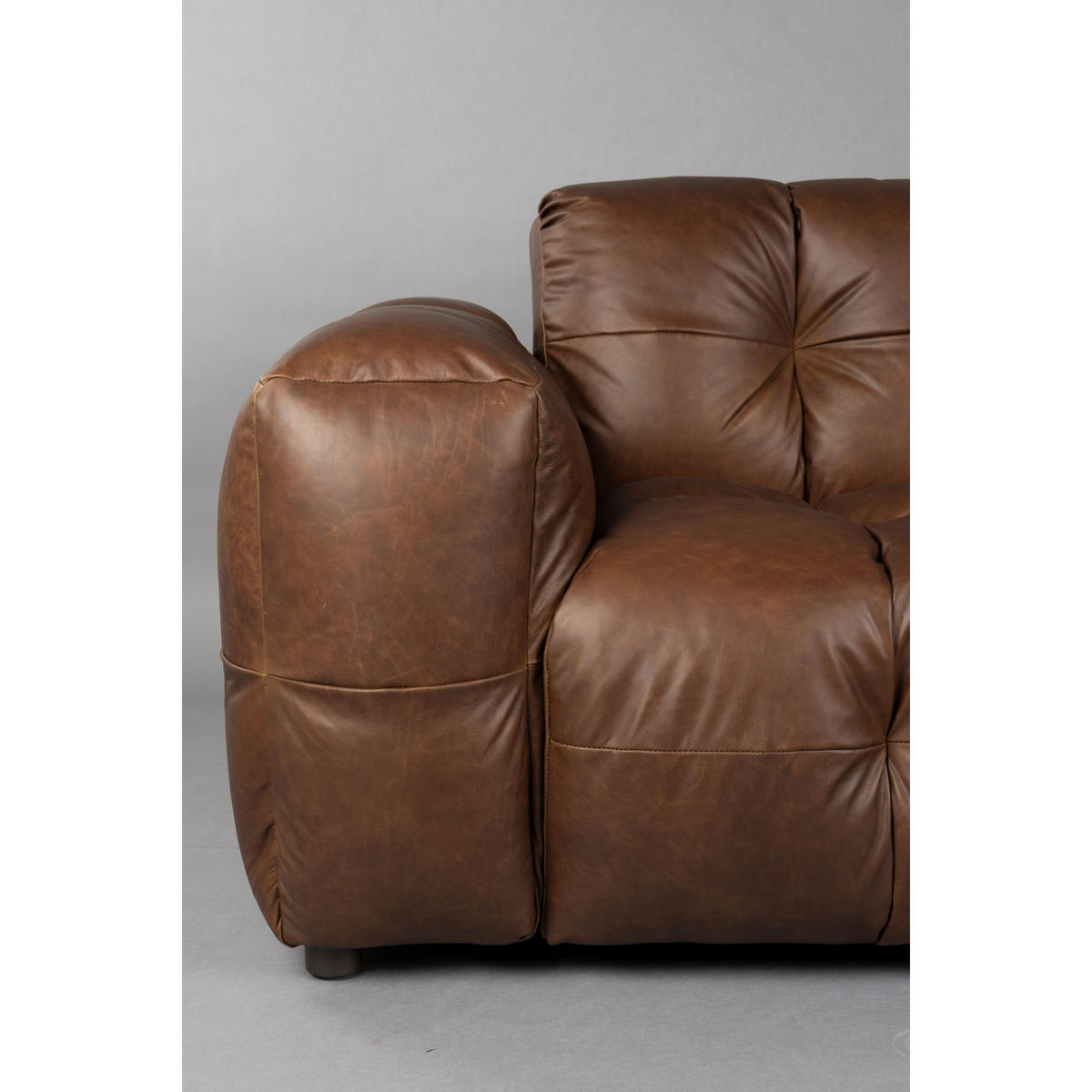 SOFA 3-SITZER Hackman Leder Chokolade/ Braun - Braun, Leder (264/84/102cm) - Dutchbone