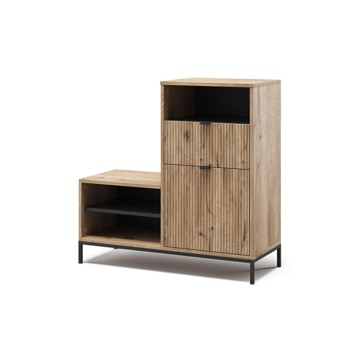 SCHUHSCHRANK Eliza Viking Oak 100 x 98.5 cm mit Tür und Schublade - Eichefarben, Holzwerkstoff (100/98.5/40cm) - Vicco