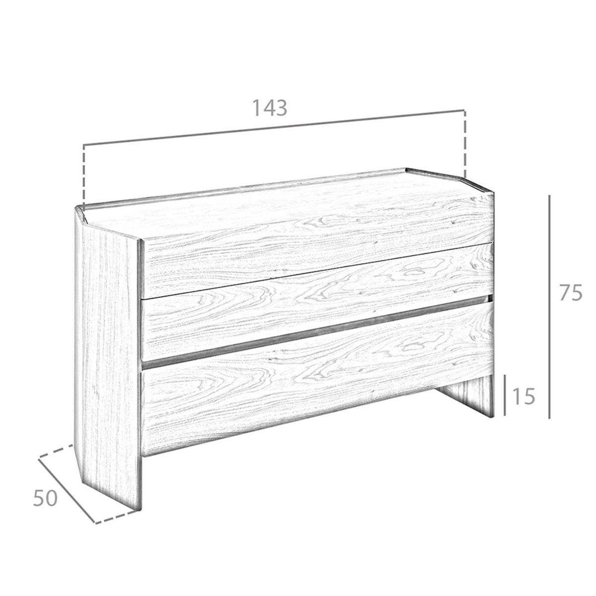 KOMMODE Kommode Nussbaum mit Platte aus gehärtetem Glas 143/50/75 cm - Transparent/Walnussfarben, Glas/Holz (143/75/50cm) - ANGEL CERDA