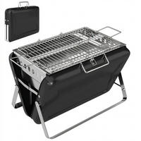 HOLZKOHLEGRILL Edelstahl Schwarz - Schwarz, Metall (28/25.5/40cm) - Outsunny