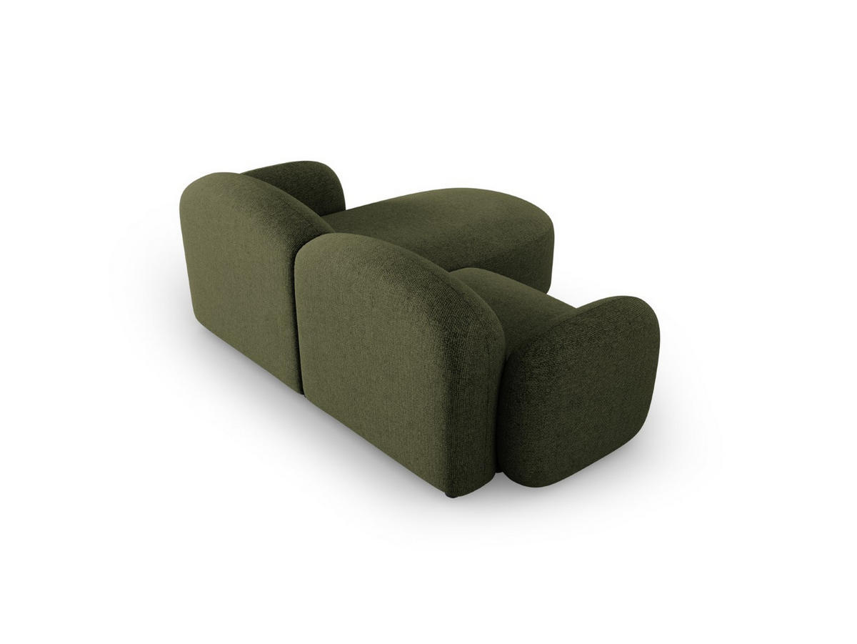ECKSOFA links Blair aus Chenille-Stoff grün meliert 3 Sitzplätze - Grün, Textil (155/194cm) - Micadoni