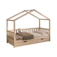 HAUSBETT Kapua 90x200 mit Bettschublade Kiefer Massivholz Natur - Kieferfarben, Holz (90/200cm) - 58aufmkessel