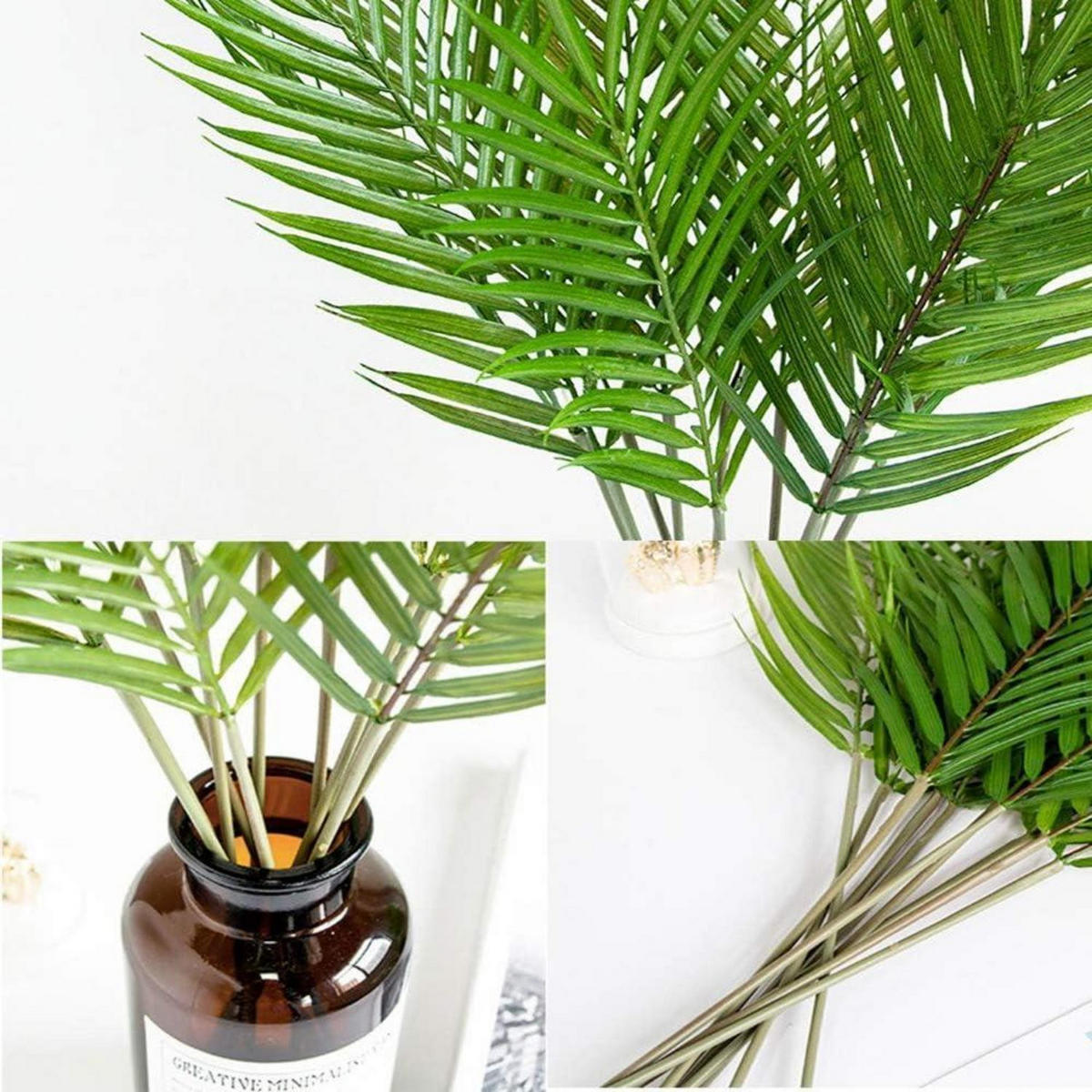 KÜNSTLICHE Palmblätter 6-teiliges Set 74 cm - Grün, Kunststoff (30cm)