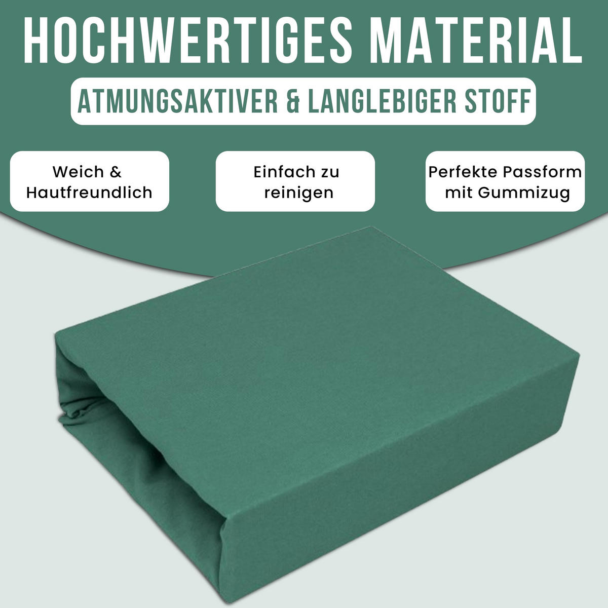 SPANNBETTLAKEN 90/160 cm, Jersey Elastisch 100 % Baumwolle Grasgrün - Waldgrün, Textil (90/160cm) - Best For Home