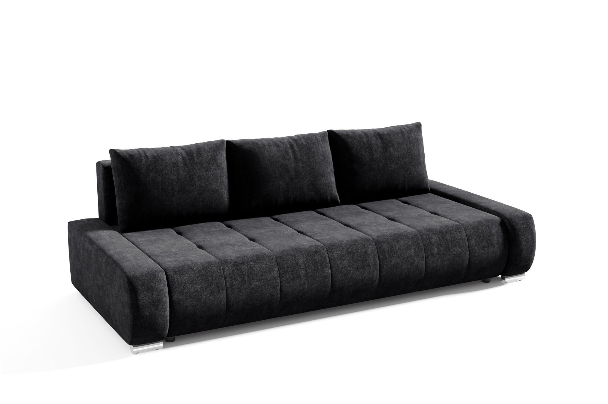 Fun Möbel Schlafsofa Schwarz 240x85x110 cm