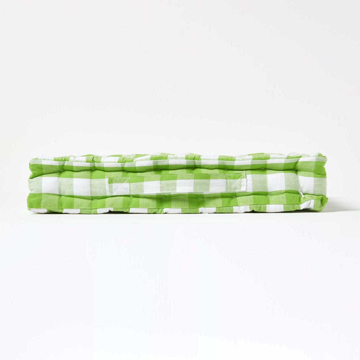 SITZKISSEN grün-weiß kariert 50/50/10 cm - Grün, Textil (50/50/10cm) - Homescapes