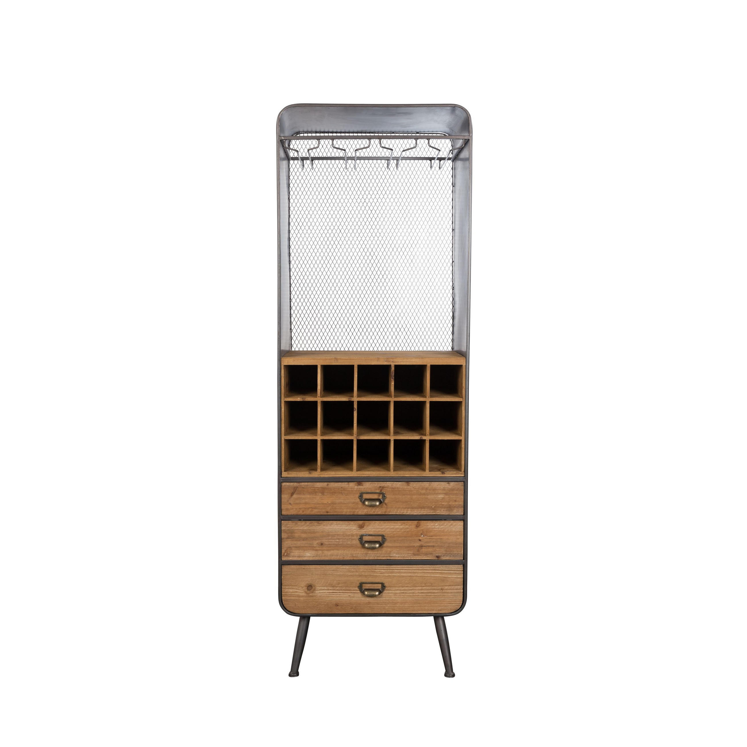 WEINSCHRANK Vino Eisen - Braun, Holz (56/170/38cm) - Dutchbone