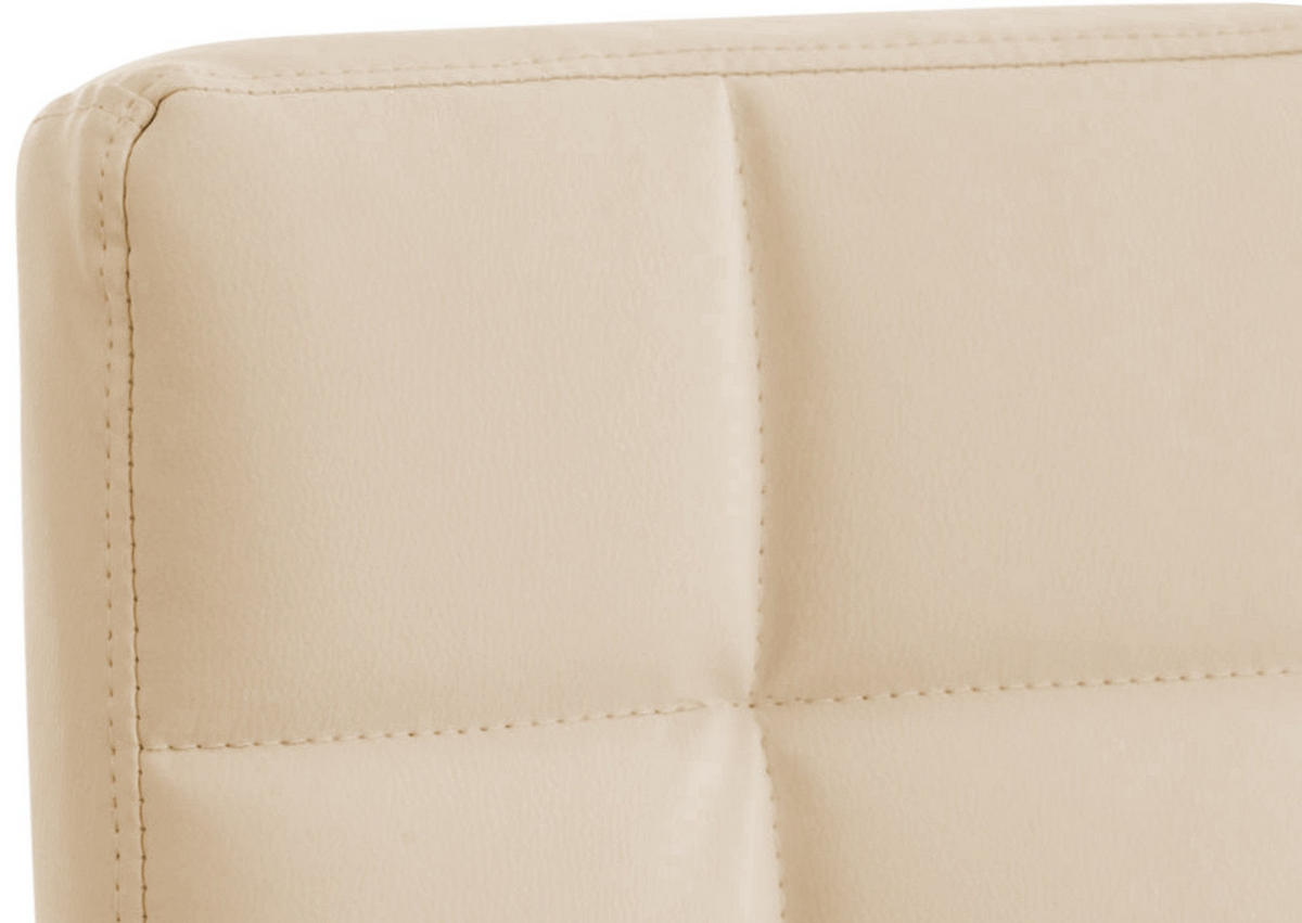 DREHSTUHL Lederlook creme - Chromfarben/Creme, Textil/Metall (54/92/59cm) - CLP