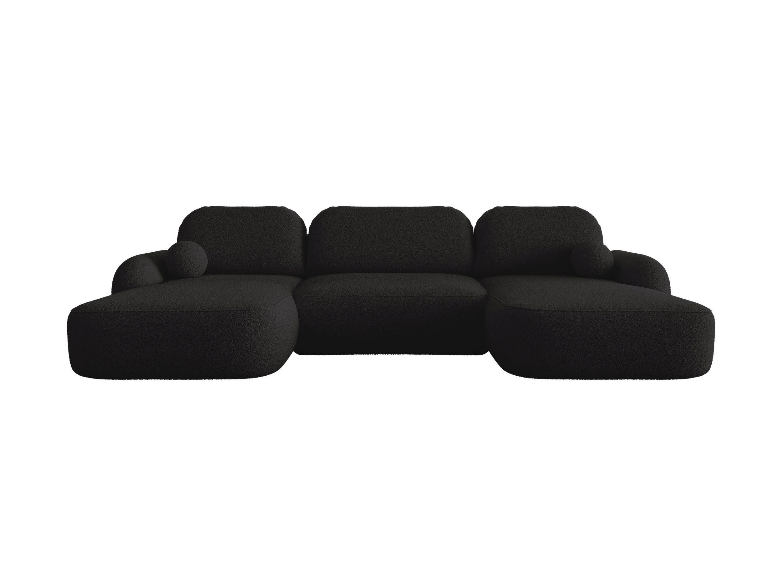 WOHNLANDSCHAFT MOLLY U TERRA FROTTE 14 mit Schlaffunktion - Schwarz, Textil (366/94/175cm) - Bedante