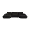 WOHNLANDSCHAFT MOLLY U TERRA FROTTE 14 mit Schlaffunktion - Schwarz, Textil (366/94/175cm) - Bedante
