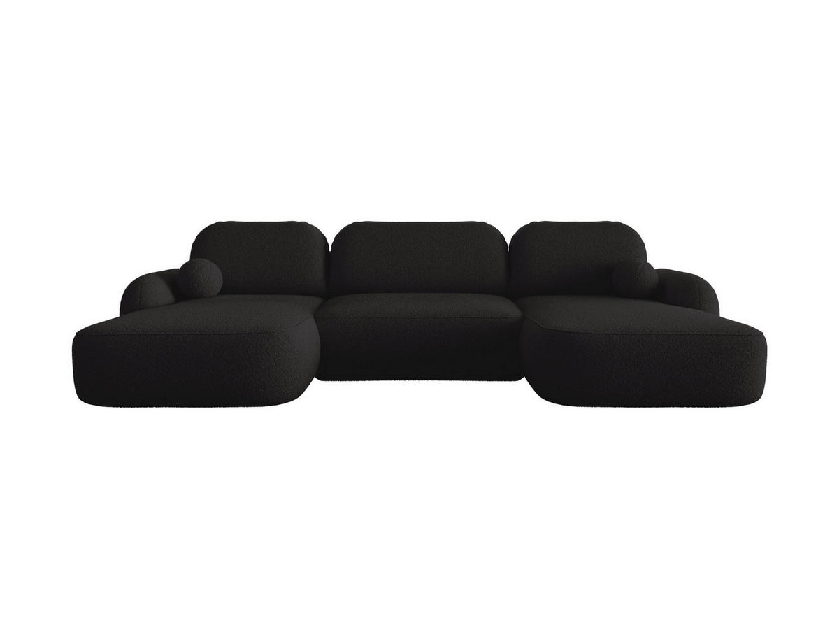 WOHNLANDSCHAFT MOLLY U TERRA FROTTE 14 mit Schlaffunktion - Schwarz, Textil (366/94/175cm) - Bedante