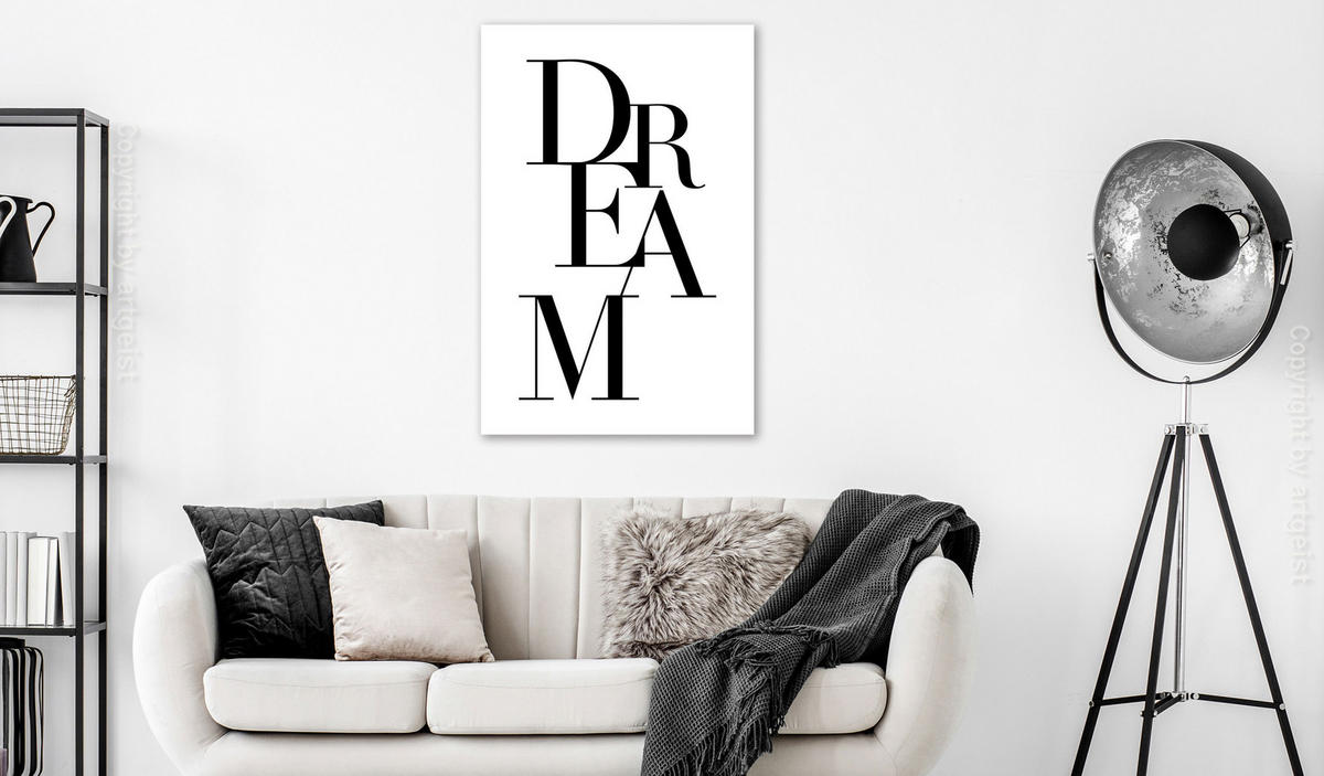 KUNSTDRUCK Schwarz-Weiß 60/90 cm - Schwarz, Textil (60/90cm) - KUNSTLOFT