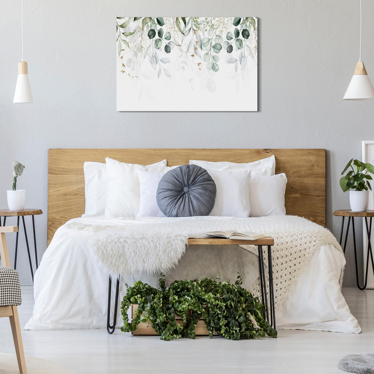 LEINWANDBILD Blätter 90x60 cm - Multicolor, Holz (90/60cm) - LUMASOUL