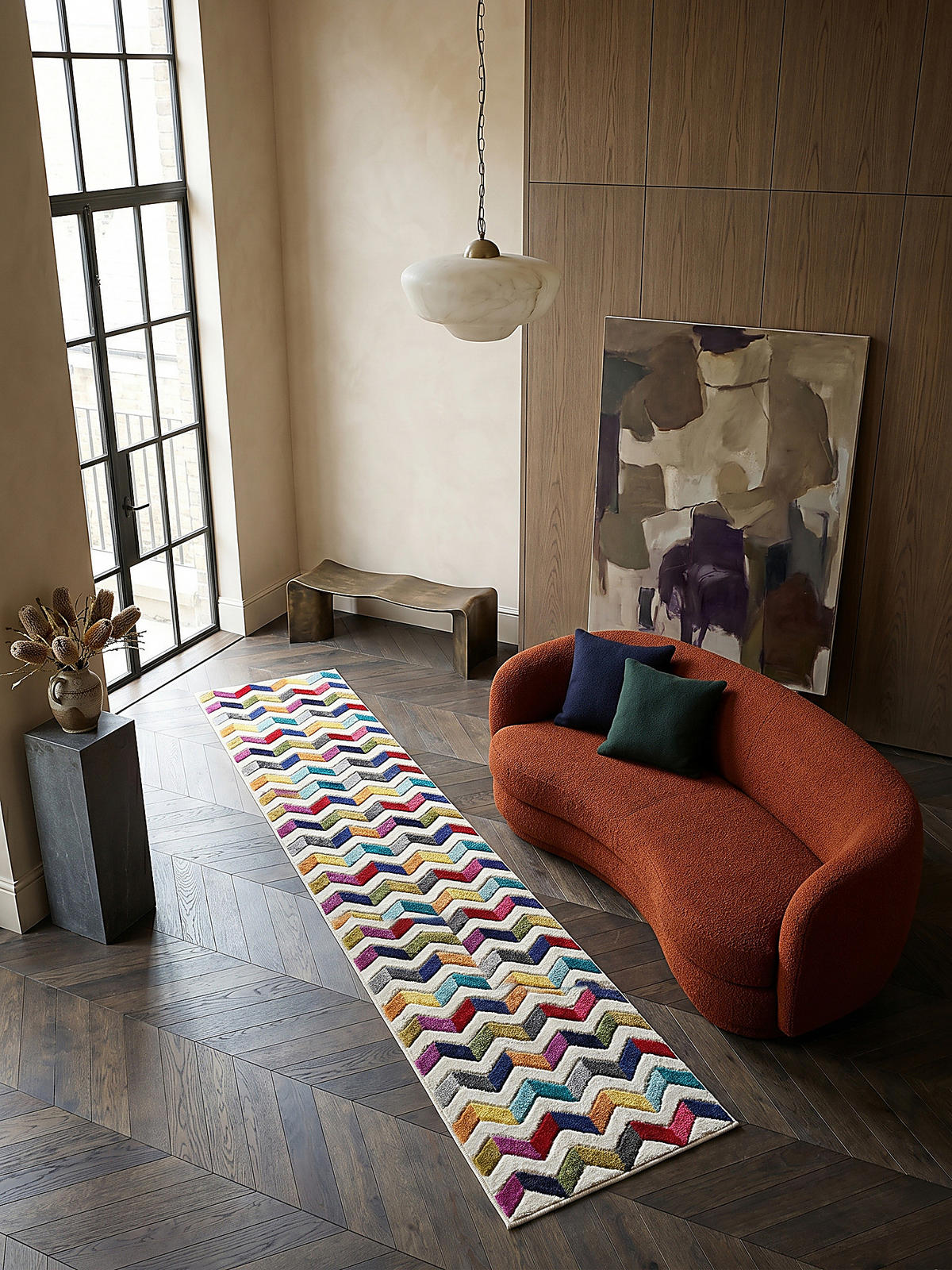 TEPPICH MEON, geometrisch, Bunt, 66 x 230 cm - Multicolor, Textil (230/66cm) - KADIMA DESIGN