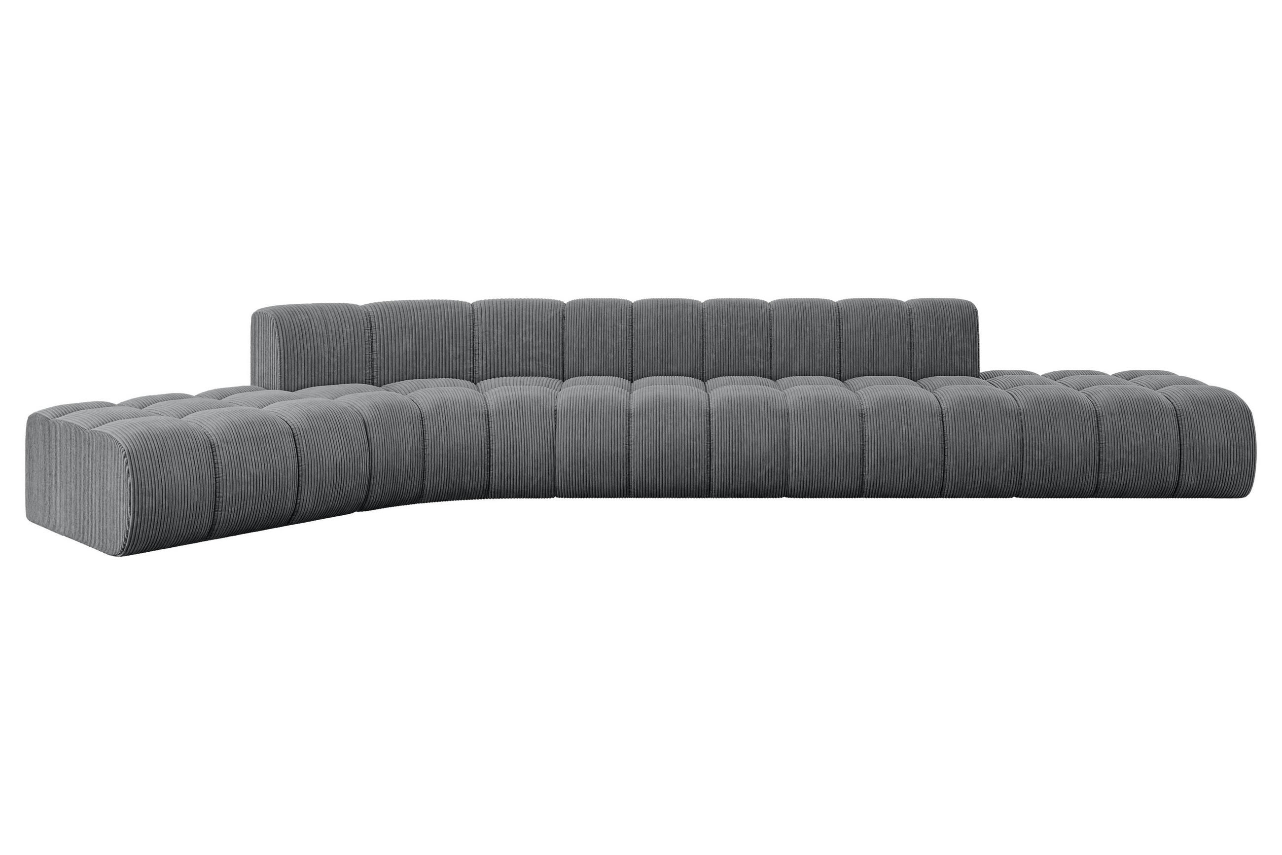 ECKSOFA modulares Sofa Solven-L2 - 471x174x70 cm Dunkelgrau - Dunkelgrau, Holzwerkstoff/Textil (471/174cm) - ALTDECOR