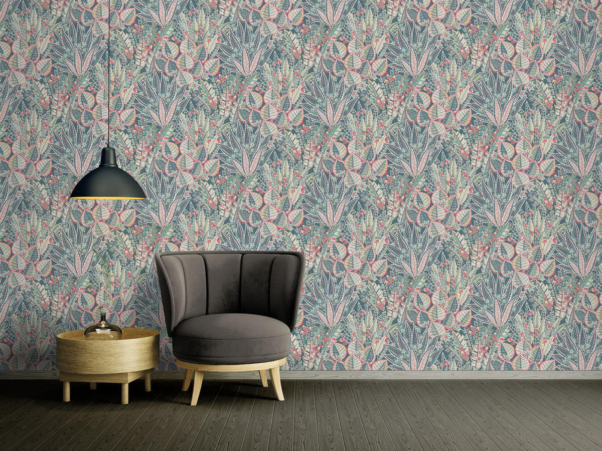 VLIESTAPETE Blau 53/1005 cm - Blau, Textil (53/1cm) - KUNSTLOFT