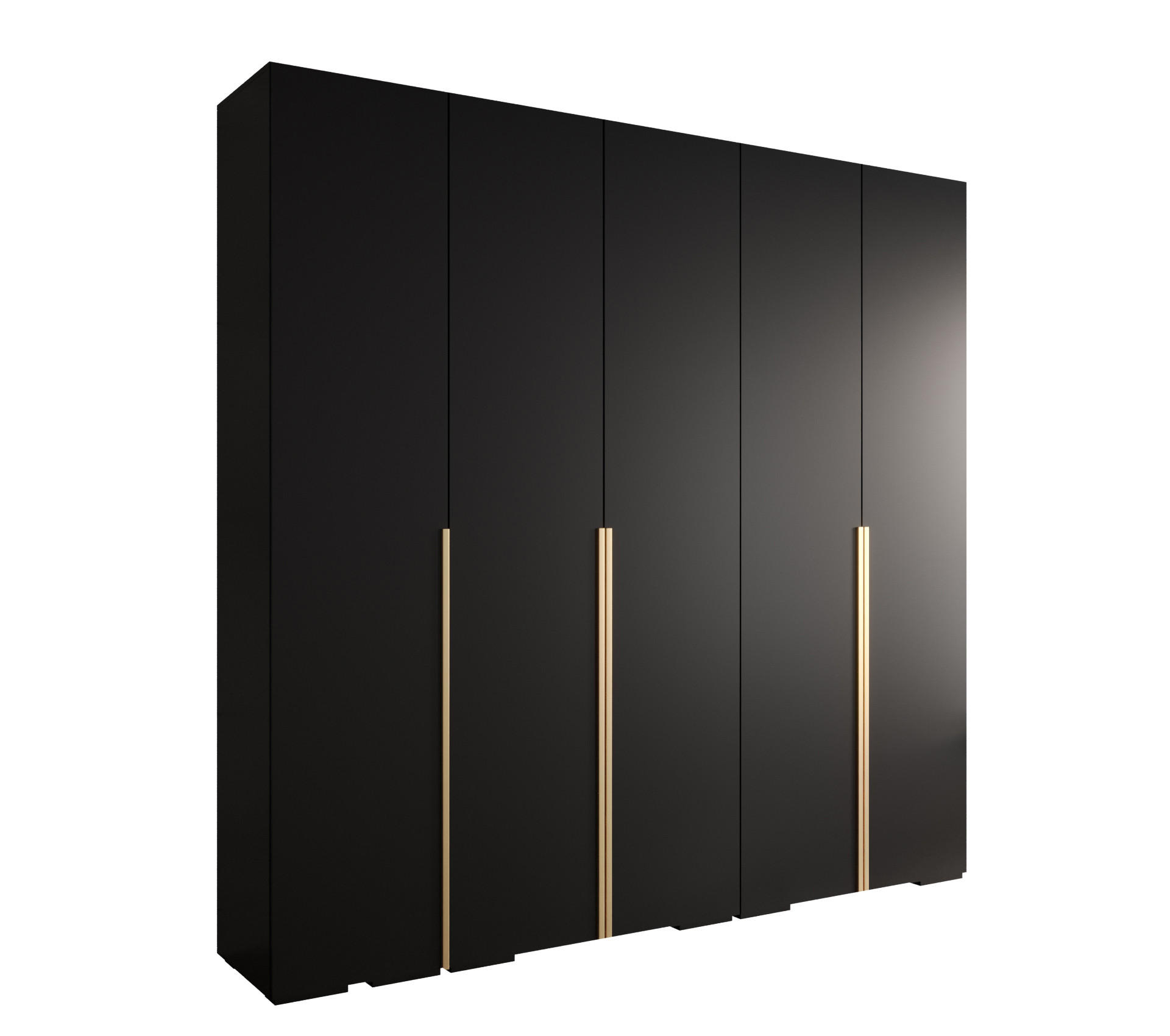 DREHTÜRENSCHRANK 236.7/250/47 5-türig - Goldfarben/Schwarz, Holz/Metall (250/236.7/47cm) - MÖBEL KRYSPOL