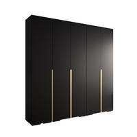 DREHTÜRENSCHRANK 236.7/250/47 5-türig - Goldfarben/Schwarz, Holz/Metall (250/236.7/47cm) - MÖBEL KRYSPOL