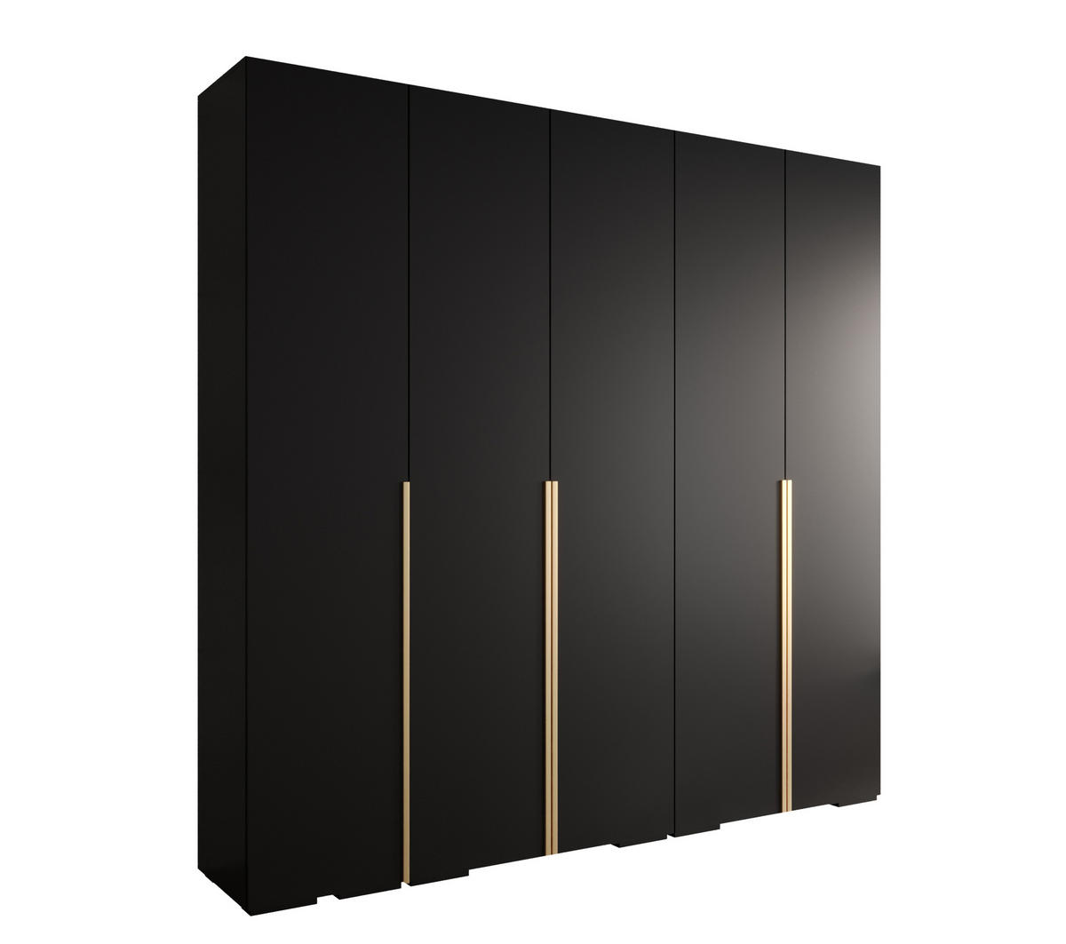 DREHTÜRENSCHRANK 236.7/250/47 5-türig - Goldfarben/Schwarz, Holz/Metall (250/236.7/47cm) - MÖBEL KRYSPOL