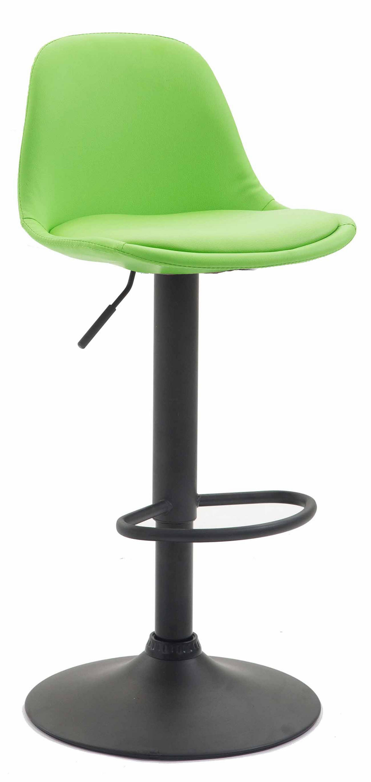 BARHOCKER Lederlook grün - Schwarz/Grün, Textil/Metall (39/82/43cm) - CLP