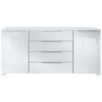 SIDEBOARD Linio Weiß Hochglanz - Weiß Hochglanz, Holzwerkstoff (166.5/75.5/35cm) - Vladon