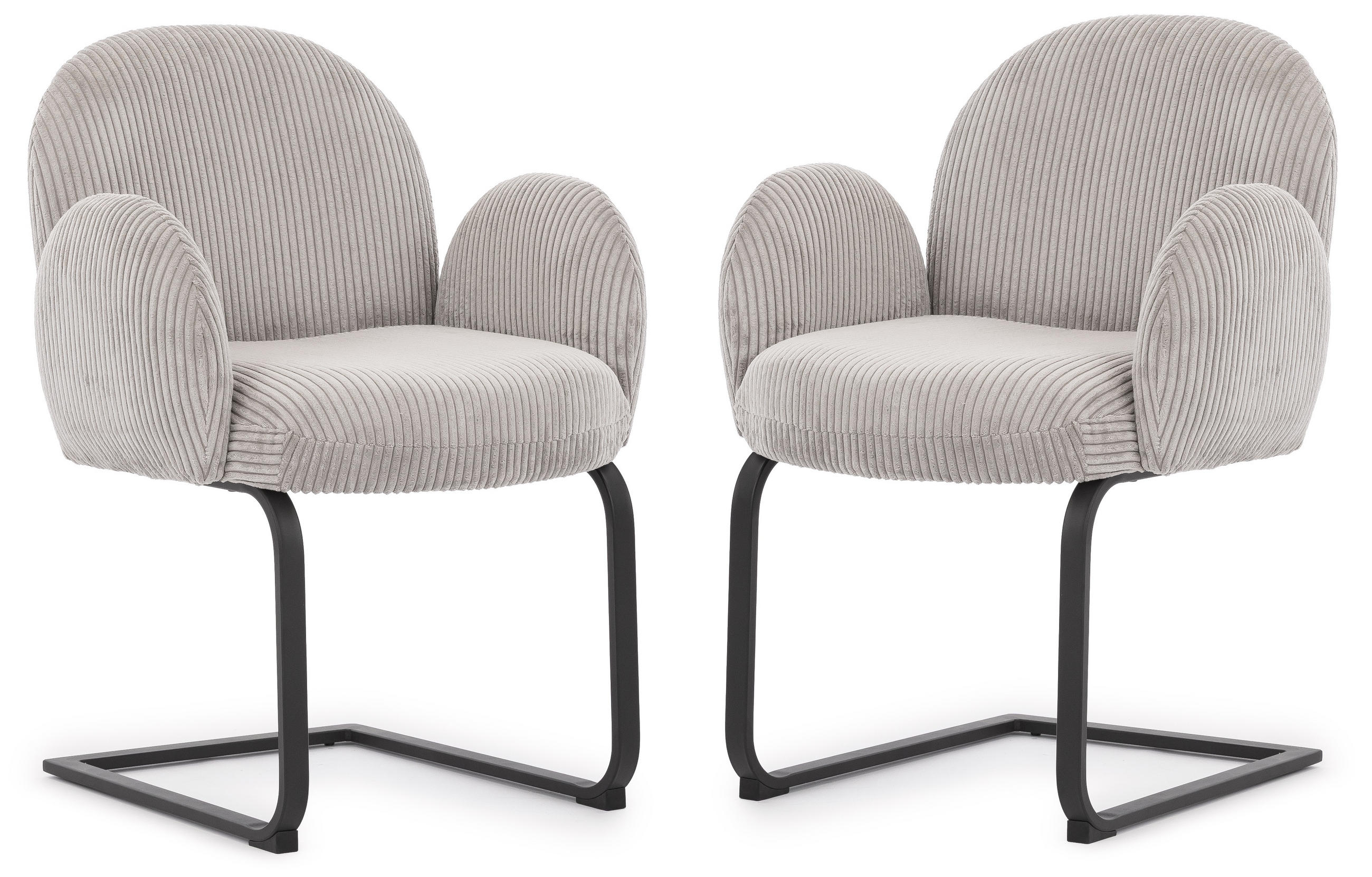 S-Style SADA ŽIDLÍ 2 kusy Vela v kulatém designu ze šedého manšestru