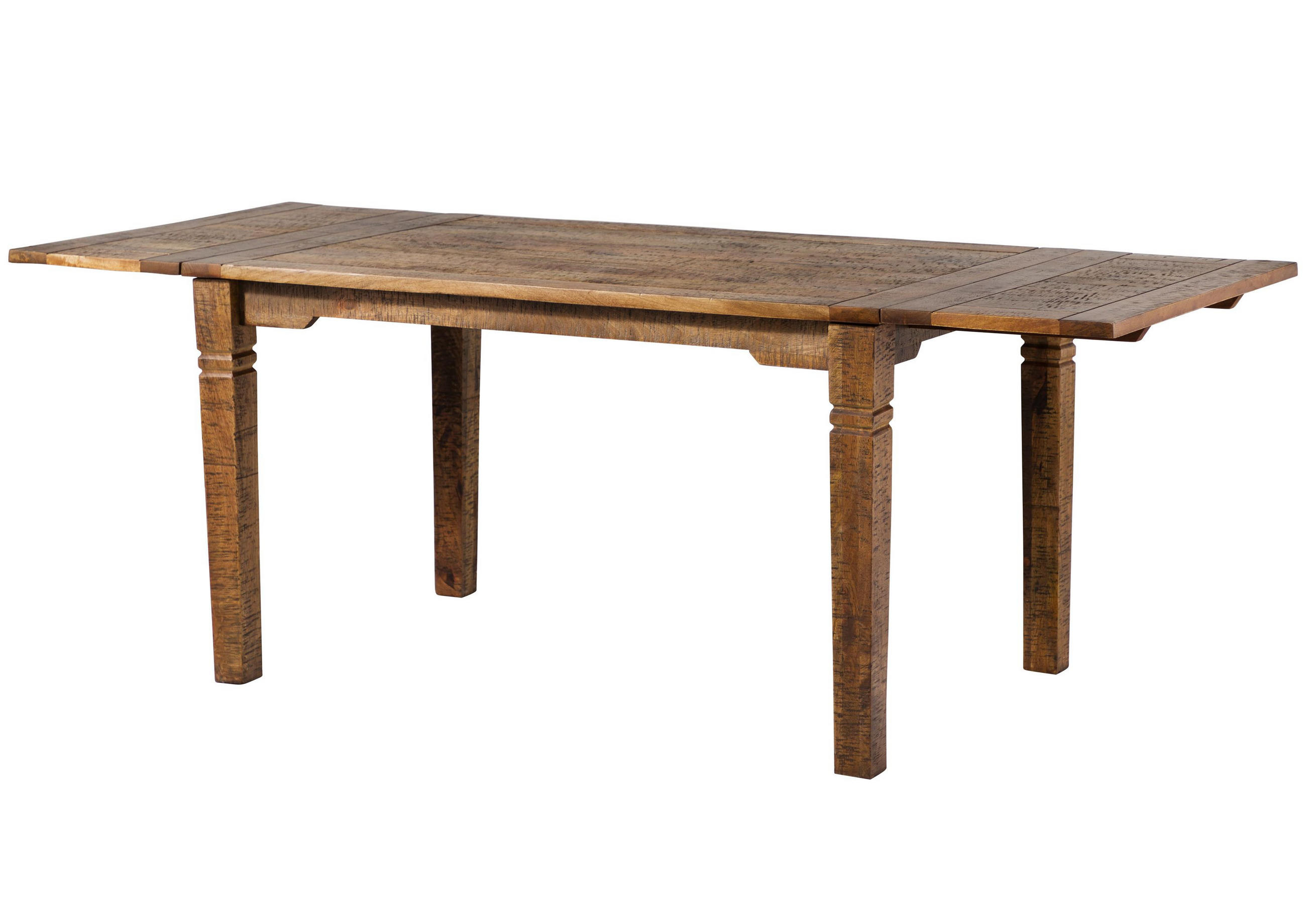 ESSTISCH mit Ansteckplatten Mango 140-180x90x76 dunkelbraun geölt RODEZ #124 - Dunkelbraun, Holz (140/90/76cm) - Massivmoebel24