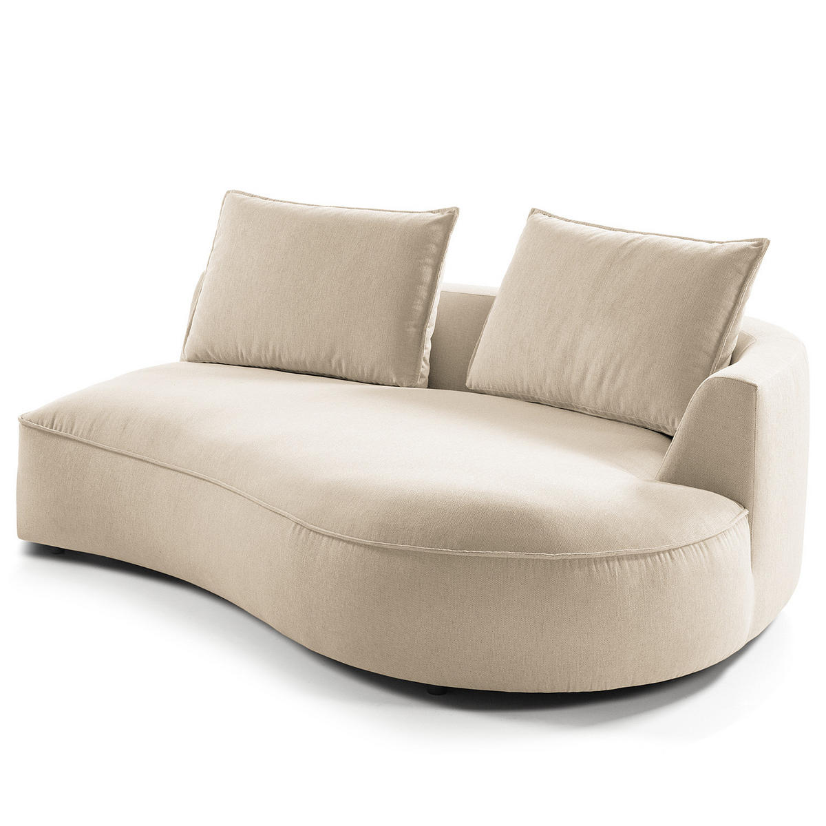 OTTOMANE - modular - Beige/Schwarz, Kunststoff/Textil (196/82/146cm) - home24