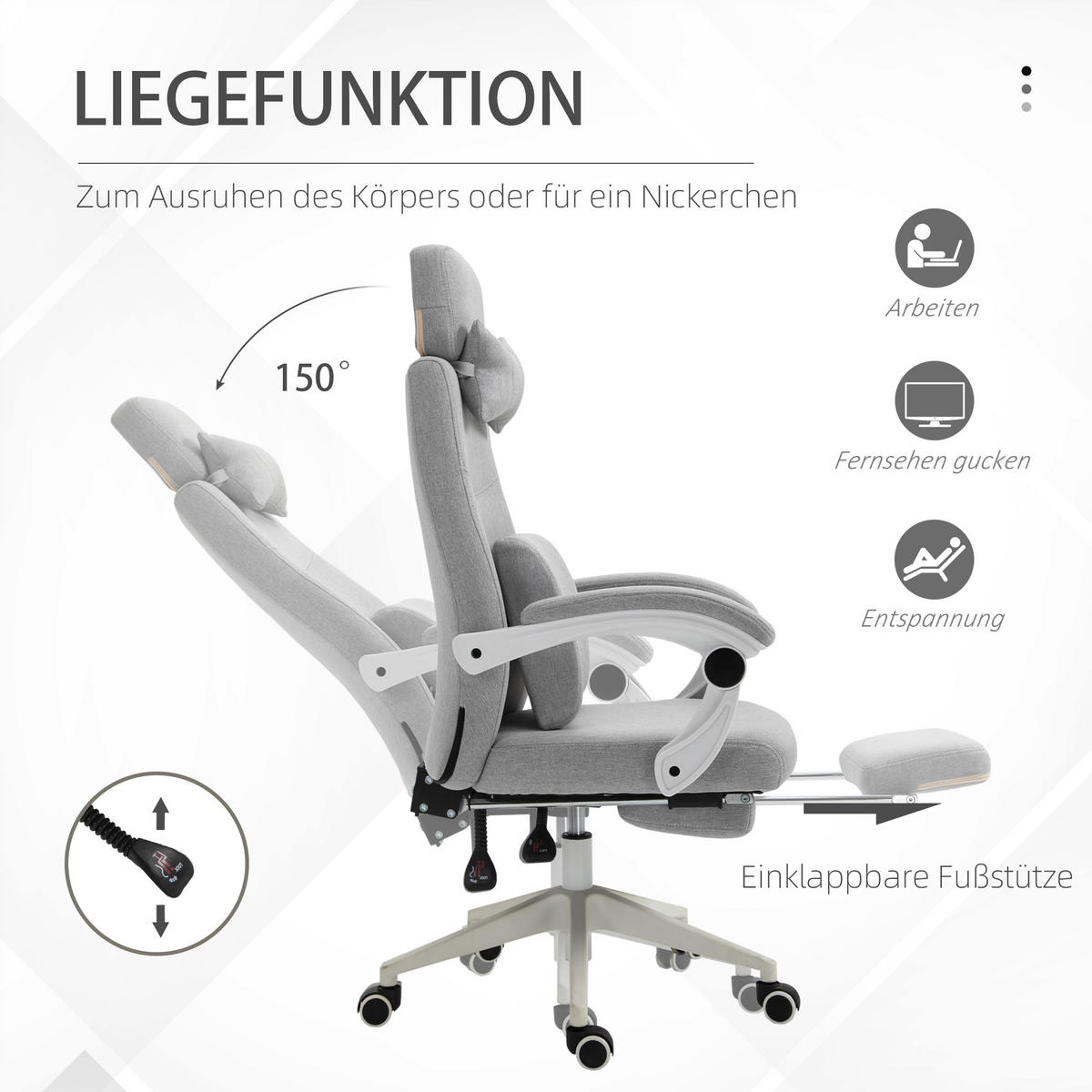 BÜROSTUHL Grau - Grau, Textil (68/62/127cm) - Jamb