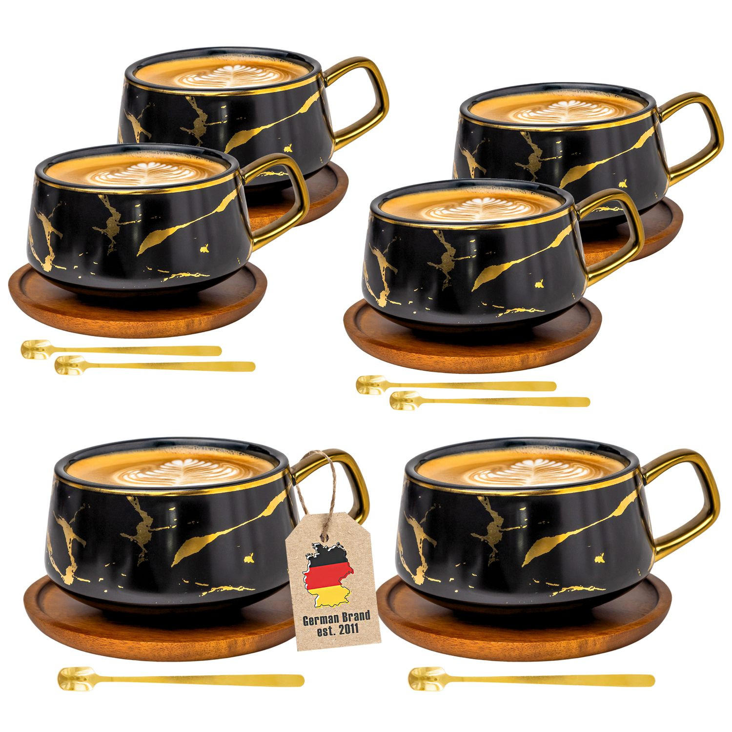 Intirilife Kaffeetasse Schwarz 13x6.3x13 cm