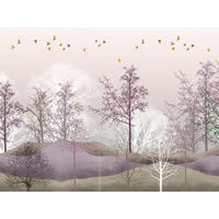 FOTOTAPETE bewaldete Landschaft 375 x 270 cm - Lila, Papier (375/270cm) - Sanders & Sanders
