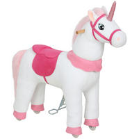 REITPFERD auf Rollen Spielpferd zum Reiten mit Einhorn-Design Weiß - Multicolor, Textil (36/96/96cm) - AIYAPLAY