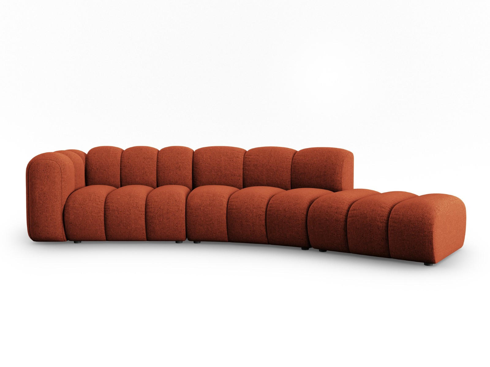 SOFA modular rechts Lupine aus Chenille-Stoff terrakotta 5 Sitzplätze - Terracotta, Textil (335/70/166cm) - Micadoni