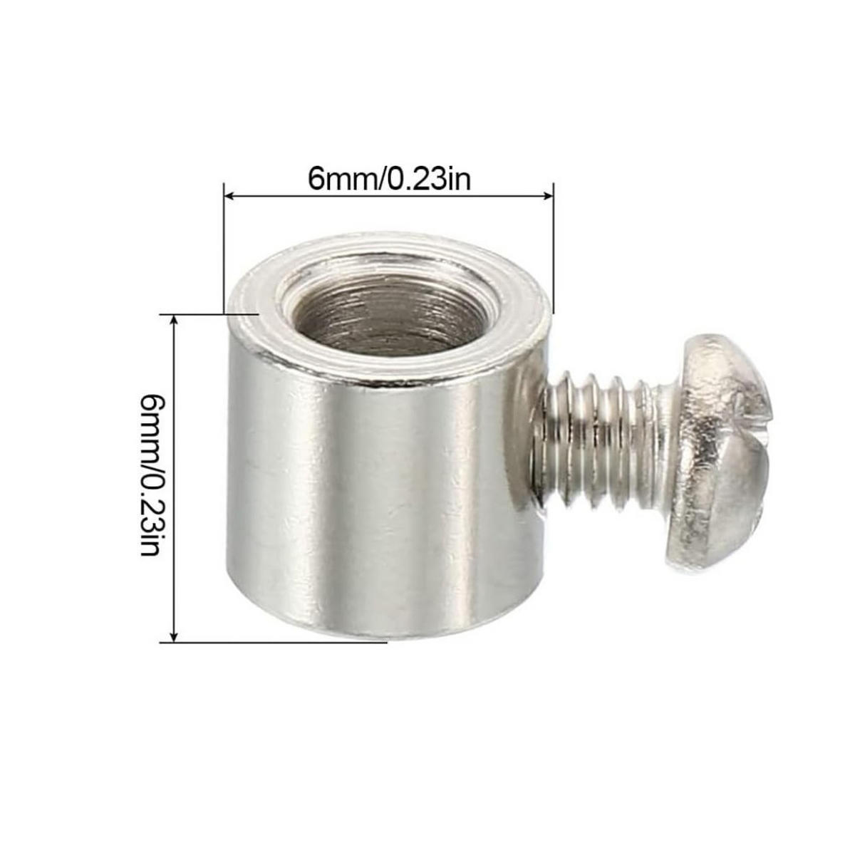 KABELKLEMMEN – mit Schrauben, 6 x 6 x 6 mm, silber, 10er-Packung - Silberfarben, Metall (0.6/0.6/1cm) - DCA