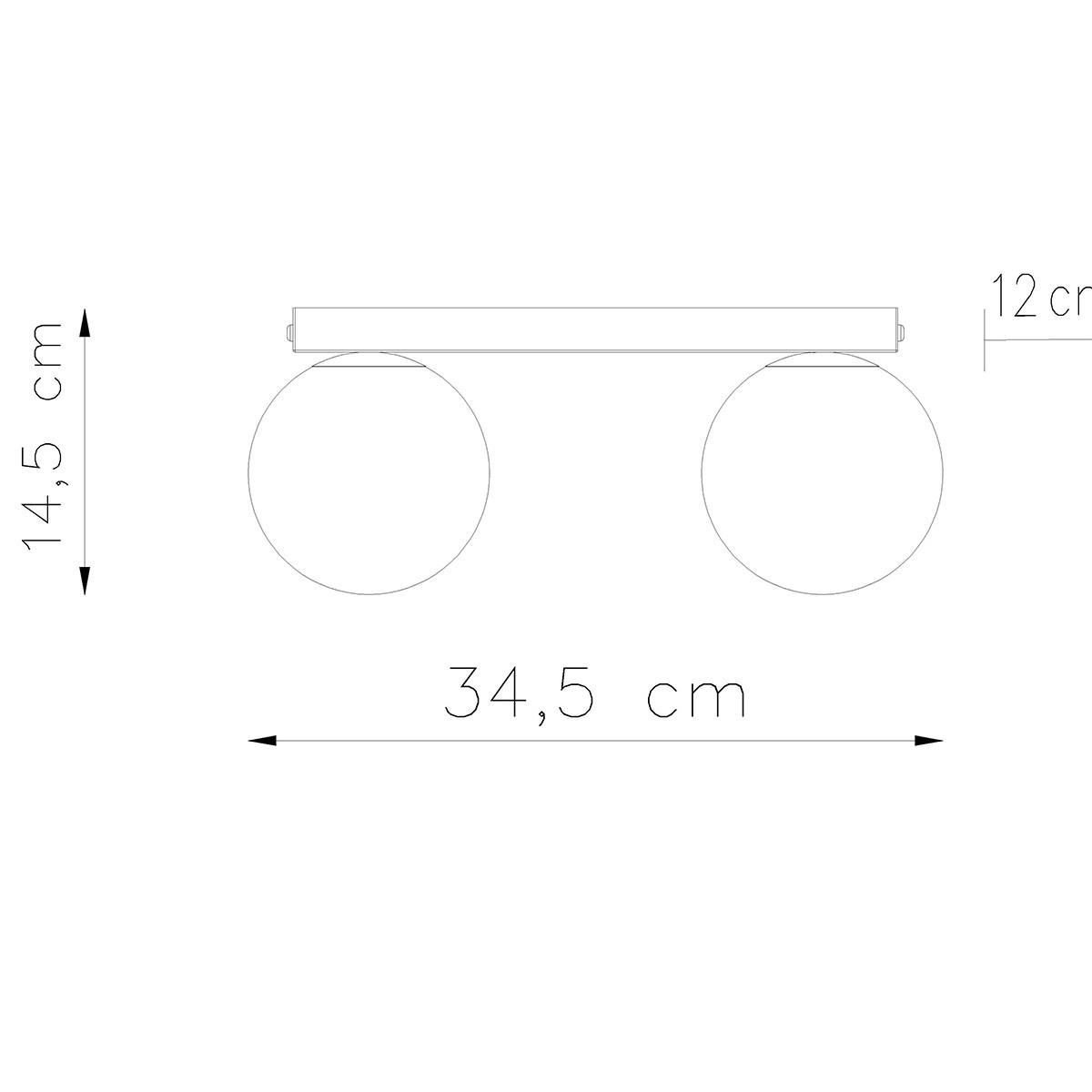 LED DECKENLEUCHTE Stahl Weiss - Weiß, Glas (34.5/12/14.5cm) - Sollux Lighting