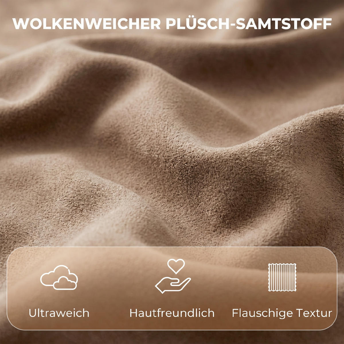 RELAXSESSEL Wolkenweicher Samtstoff Khaki - Schwarz/Braun, Holzwerkstoff/Textil (75/100/93cm) - HOMCOM